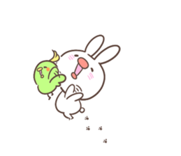 "Funny" rabbits and parakeets sticker #6078550
