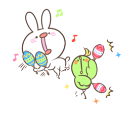 "Funny" rabbits and parakeets sticker #6078551