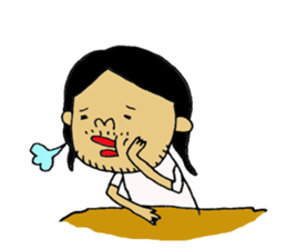 a long hair man 3 sticker #6086488