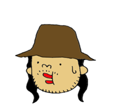 a long hair man 3 sticker #6086490