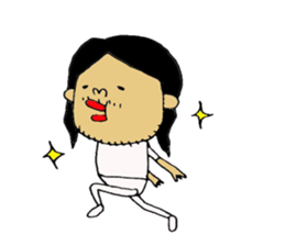 a long hair man 3 sticker #6086492