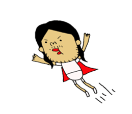 a long hair man 3 sticker #6086495