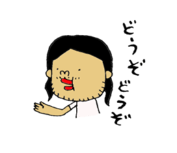 a long hair man 3 sticker #6086498