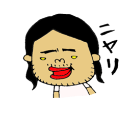 a long hair man 3 sticker #6086501