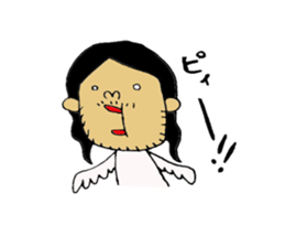 a long hair man 3 sticker #6086502