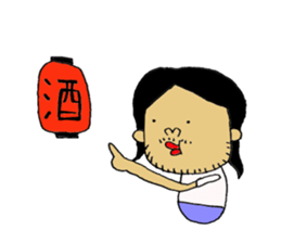 a long hair man 3 sticker #6086506