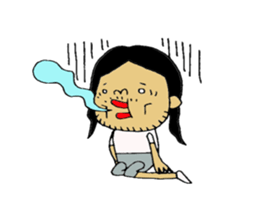 a long hair man 3 sticker #6086508