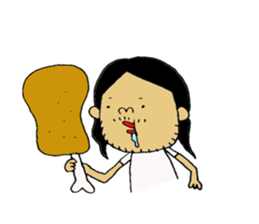 a long hair man 3 sticker #6086509