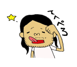 a long hair man 3 sticker #6086510