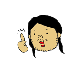 a long hair man 3 sticker #6086517