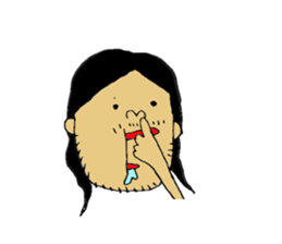 a long hair man 3 sticker #6086519