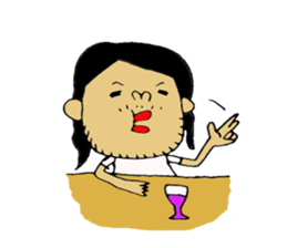 a long hair man 3 sticker #6086521