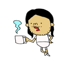 a long hair man 3 sticker #6086522