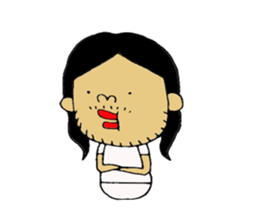 a long hair man 3 sticker #6086523