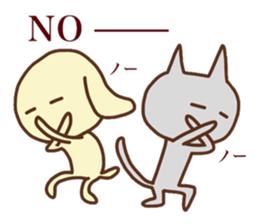 Yellow Dog and gray Cat sticker #6086593