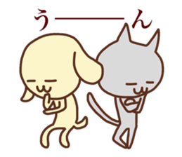Yellow Dog and gray Cat sticker #6086611