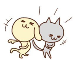 Yellow Dog and gray Cat sticker #6086631