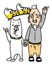 Grandfather and dog sticker #6086819