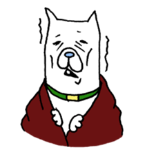 Grandfather and dog sticker #6086826