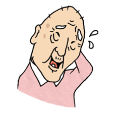 Grandfather and dog sticker #6086831