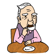 Grandfather and dog sticker #6086846