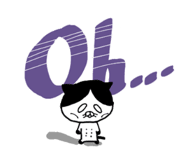 uzakawa drooping eyes cat with kitty sticker #6087787