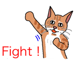 Girl sticker of a Japanese cat(English) sticker #6088216