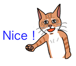 Girl sticker of a Japanese cat(English) sticker #6088220