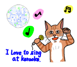Girl sticker of a Japanese cat(English) sticker #6088232