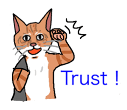 Girl sticker of a Japanese cat(English) sticker #6088234