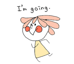 hair pink cute girl English version sticker #6088256