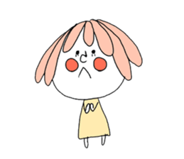 hair pink cute girl English version sticker #6088260