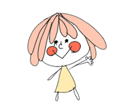 hair pink cute girl English version sticker #6088264