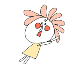 hair pink cute girl English version sticker #6088267