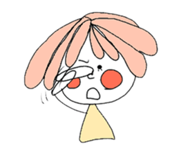 hair pink cute girl English version sticker #6088269