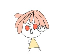 hair pink cute girl English version sticker #6088270