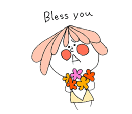 hair pink cute girl English version sticker #6088275