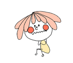 hair pink cute girl English version sticker #6088278