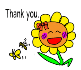 Sticker of a sunflower ribbon(English) sticker #6089136