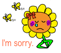 Sticker of a sunflower ribbon(English) sticker #6089137