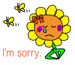 Sticker of a sunflower ribbon(English) sticker #6089137