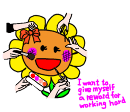 Sticker of a sunflower ribbon(English) sticker #6089140