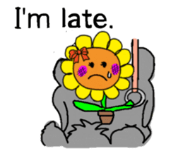 Sticker of a sunflower ribbon(English) sticker #6089141