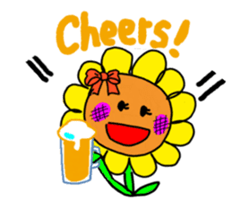 Sticker of a sunflower ribbon(English) sticker #6089142