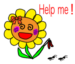 Sticker of a sunflower ribbon(English) sticker #6089143