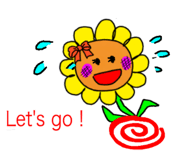 Sticker of a sunflower ribbon(English) sticker #6089144