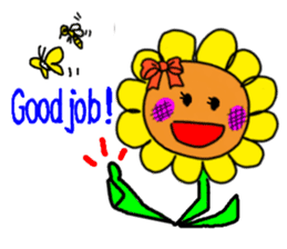 Sticker of a sunflower ribbon(English) sticker #6089145