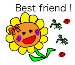 Sticker of a sunflower ribbon(English) sticker #6089146