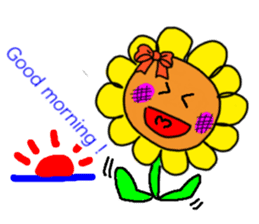 Sticker of a sunflower ribbon(English) sticker #6089150