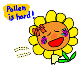 Sticker of a sunflower ribbon(English) sticker #6089151